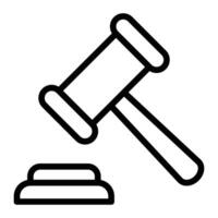 Court Gavel Vector Line Icon Design