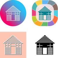 Wood Cabin Icon Design vector