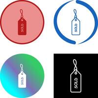 Unique Sold Tag Icon vector