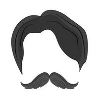 illustration of mustache and hair vector