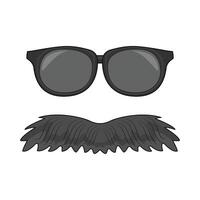 illustration of mustache and glasses vector