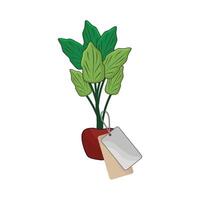 illustration of houseplant with price tag vector