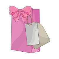 illustration of shopping bag with price tag vector