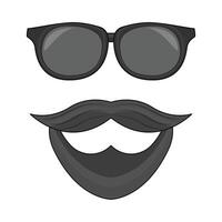 illustration of beard and glasses vector