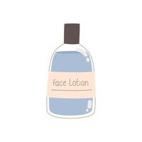Micellar water, face toner bottle. Lotion for moisturizing and cleansing the skin. Hand-drawn illustration of cosmetic product. vector