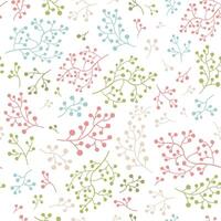 Ornamental plant pattern. Repeat pattern of cozy, fashionable, pastel colors. Plants on white background. vector