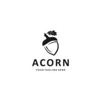 Acorn logo design with leaves. Suitable for your design need, logo, illustration, animation, etc. vector