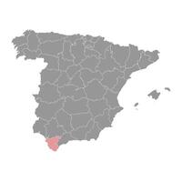 mapa de el provincia de un Cádiz, administrativo división de España. ilustración. vector