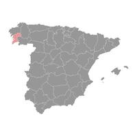 mapa de el provincia de Pontevedra, administrativo división de España. ilustración. vector