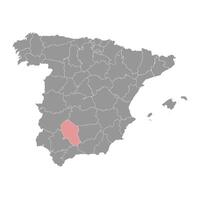 mapa de el provincia de un Córdoba, administrativo división de España. ilustración. vector