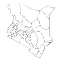 Kenia mapa con administrativo divisiones ilustración. vector