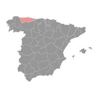 Asturias map, administrative division of Spain. illustration. vector