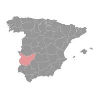 mapa de el provincia de un badajoz, administrativo división de España. ilustración. vector