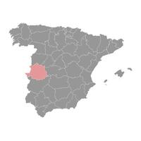 mapa de el provincia de un cáceres, administrativo división de España. ilustración. vector