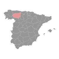 mapa de el provincia de un León, administrativo división de España. ilustración. vector