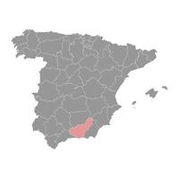 mapa de el provincia de un granada, administrativo división de España. ilustración. vector