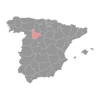 mapa de el provincia de valladolid, administrativo división de España. ilustración. vector