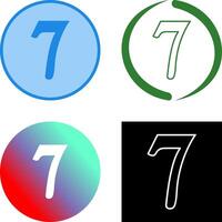 Number Seven Icon Design vector