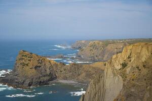 View on the western coastline, Vicentine Coast, of the Algarve in Portugal photo