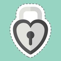 Sticker line cut Padlock 2. related to Security symbol. simple design illustration vector