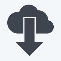 Icon Cloud Computing. related to Security symbol. glyph style. simple design illustration vector