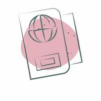 icono pasaporte. relacionado a seguridad símbolo. color Mancha estilo. sencillo diseño ilustración vector