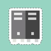 Sticker line cut Locker. related to Security symbol. simple design illustration vector