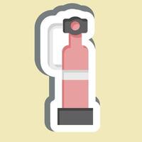 Sticker Fire Extinguisher. related to Security symbol. simple design illustration vector