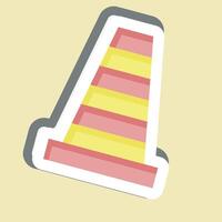 Sticker Traffic Cone. related to Security symbol. simple design illustration vector