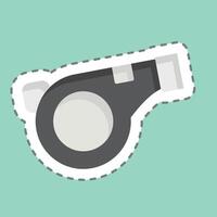 Sticker line cut Whistle. related to Security symbol. simple design illustration vector