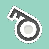 Sticker line cut Key 2. related to Security symbol. simple design illustration vector