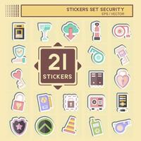 Sticker Set Security. related to Technology symbol. simple design illustration vector