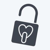 Icon Padlock. related to Security symbol. glyph style. simple design illustration vector