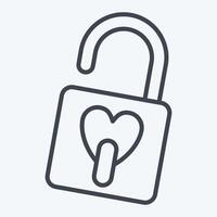 Icon Padlock. related to Security symbol. line style. simple design illustration vector