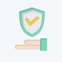 Icon Insurance. related to Security symbol. flat style. simple design illustration vector