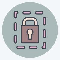 Icon Password. related to Security symbol. color mate style. simple design illustration vector