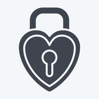 Icon Padlock 2. related to Security symbol. glyph style. simple design illustration vector