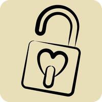 Icon Padlock. related to Security symbol. hand drawn style. simple design illustration vector