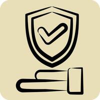 Icon Insurance. related to Security symbol. hand drawn style. simple design illustration vector