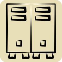 Icon Locker. related to Security symbol. hand drawn style. simple design illustration vector