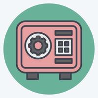 Icon Safebox. related to Security symbol. color mate style. simple design illustration vector