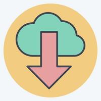 Icon Cloud Computing. related to Security symbol. color mate style. simple design illustration vector