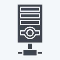 Icon Server. related to Security symbol. glyph style. simple design illustration vector