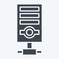 Icon Server. related to Security symbol. glyph style. simple design illustration vector