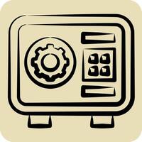 Icon Safebox. related to Security symbol. hand drawn style. simple design illustration vector