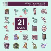 Icon Set Security. related to Technology symbol. MBE style. simple design illustration vector