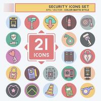 Icon Set Security. related to Technology symbol. color mate style. simple design illustration vector