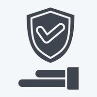 Icon Insurance. related to Security symbol. glyph style. simple design illustration vector