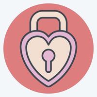 Icon Padlock 2. related to Security symbol. color mate style. simple design illustration vector