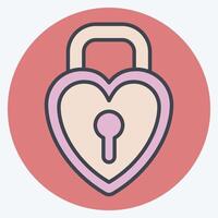 Icon Padlock 2. related to Security symbol. color mate style. simple design illustration vector